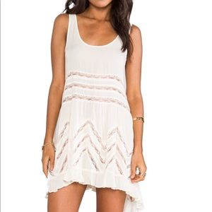 Cream Free People Voile & Lace trapeze dress